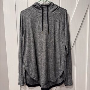 Tangerine Heather Gray Hoodie Sweatshirt ~ Size L